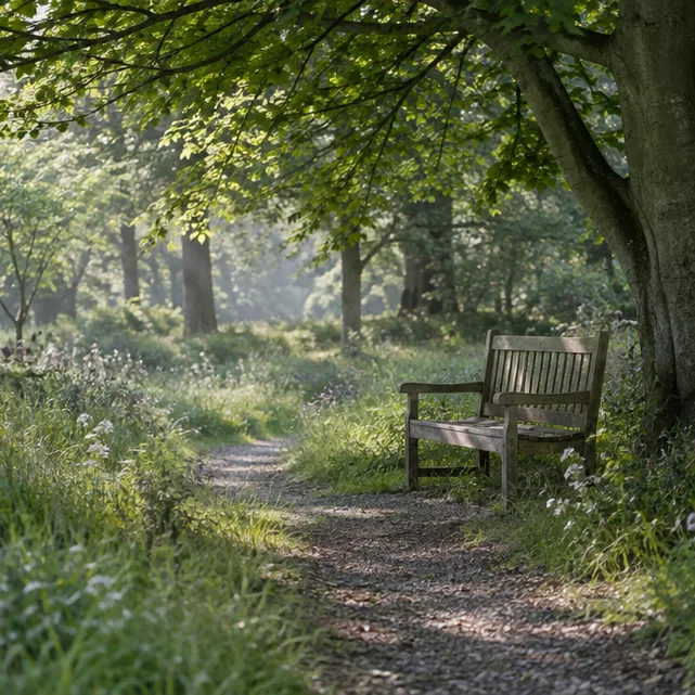 A path through a woodland burial ground